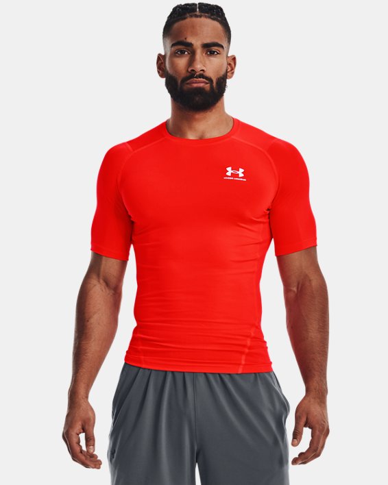 Tee-shirt à manches courtes HeatGear® Armour pour homme, Red, pdpMainDesktop image number 0